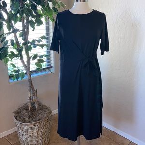 Cuddl Duds Flexwear Draped Tie Front Dress ~ Black